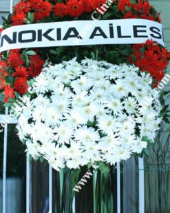 Kırmızı Beyaz Gerbera Cenaze Çelenği