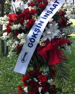 Çift Katlı Kırmızı Beyaz Düğün Nişan Çiçeği