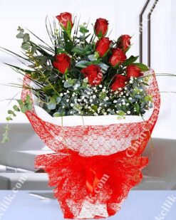 Sevgilim 9 Kırmızı Gül Buketi C-BUK101