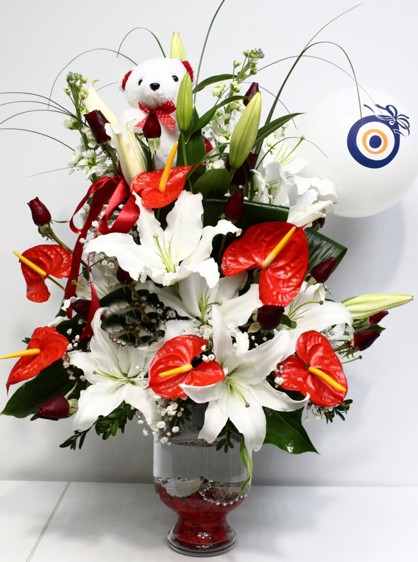 Sevgiliye Özel Oyuncaklı Kırmızı Beyaz C-AR111 - Görsel 2