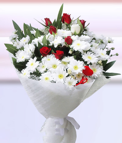 Mutluluk Tarifi Gül Papatya Buketi C-BUK121 - Görsel 2