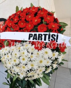 Özel Kırmızı Beyaz Cenaze Çelenği