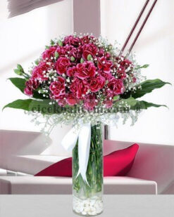 Cam vazoda kokulu kırçıllı karanfil çiçeği – Ankara çiçek siparişi