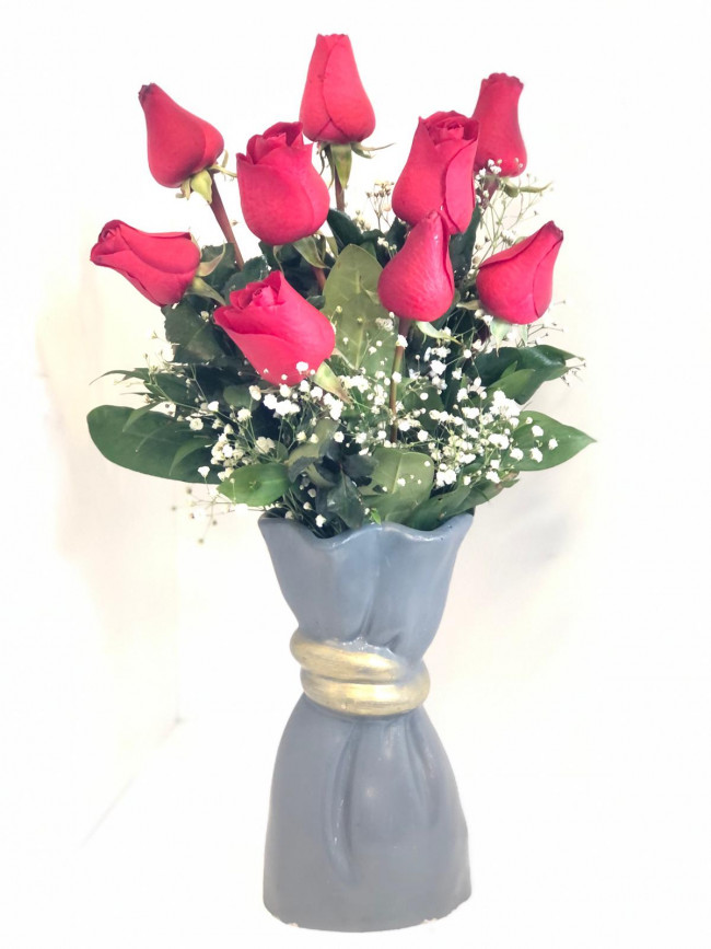 Siyah Vazoda 9 Gül C-SER105 - Görsel 3